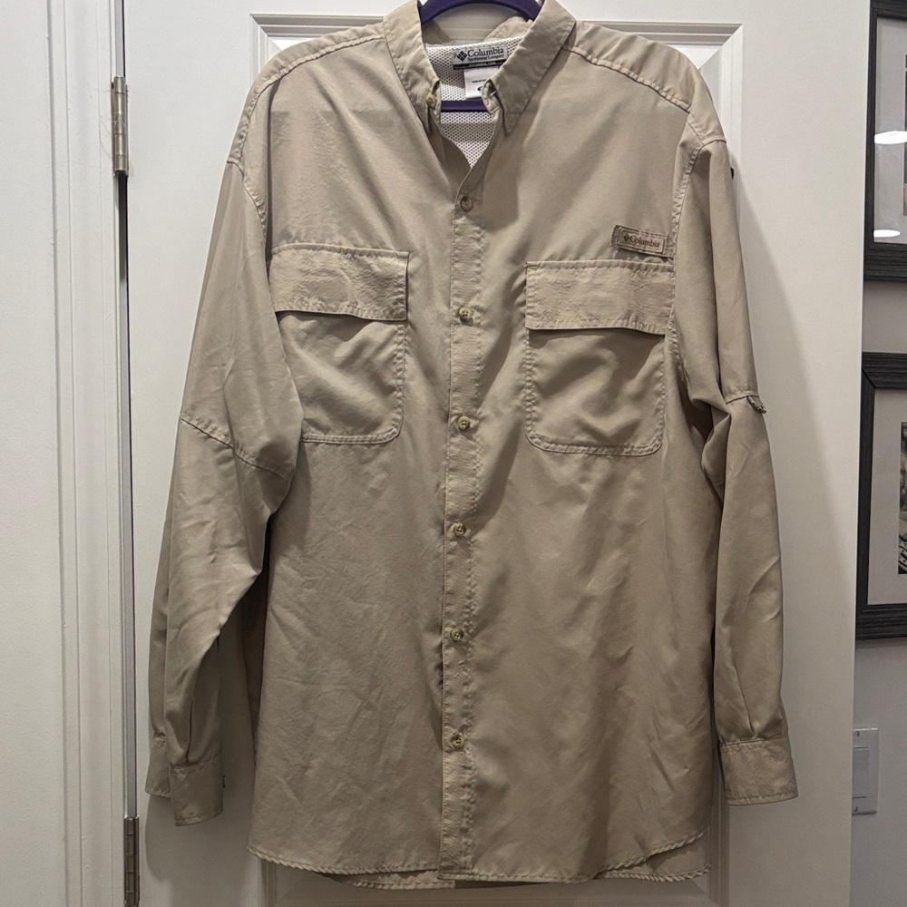 Columbia Khaki Long Sleeve Shirt